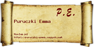 Puruczki Emma névjegykártya
